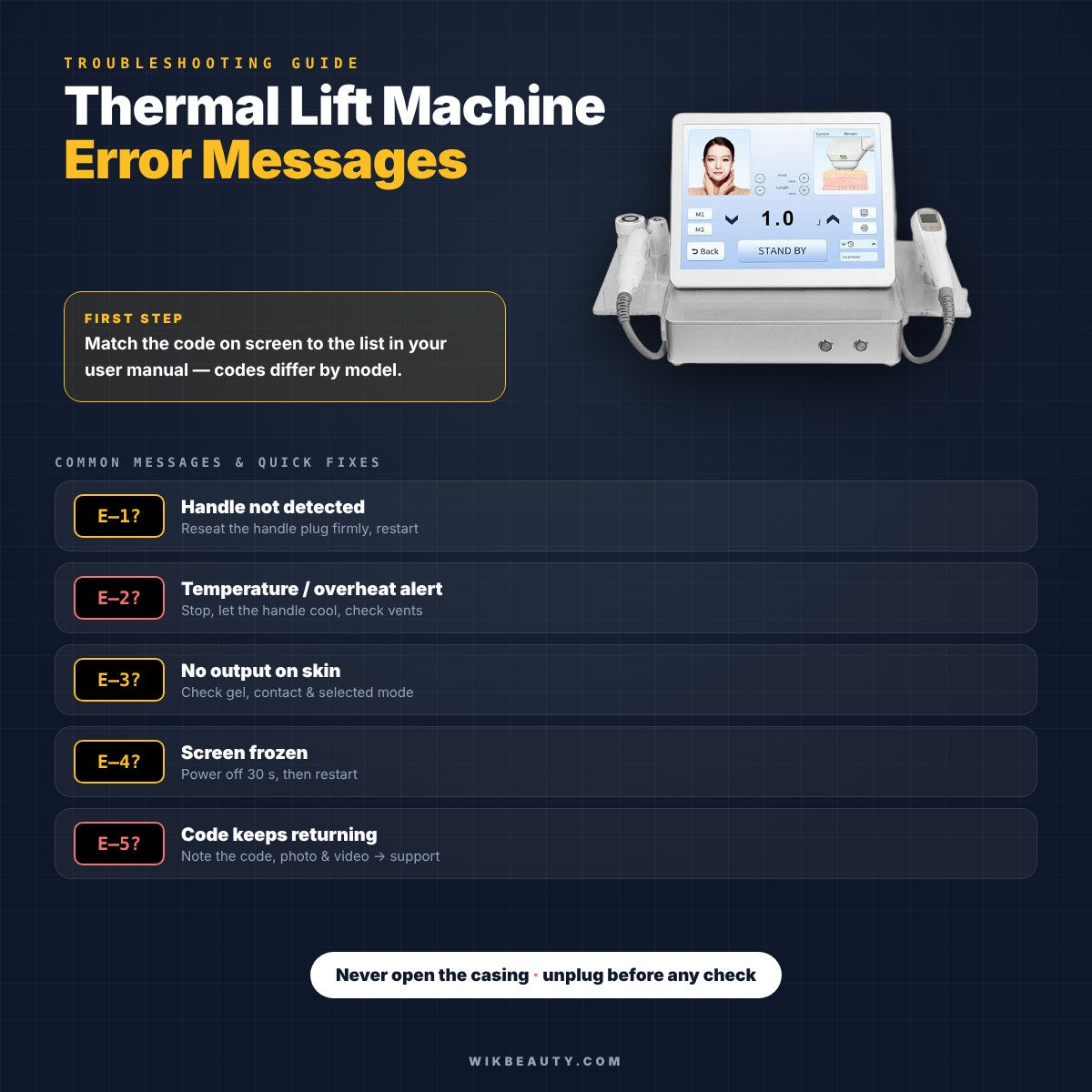 Thermal Lift Machine Error Codes: Troubleshooting Guide