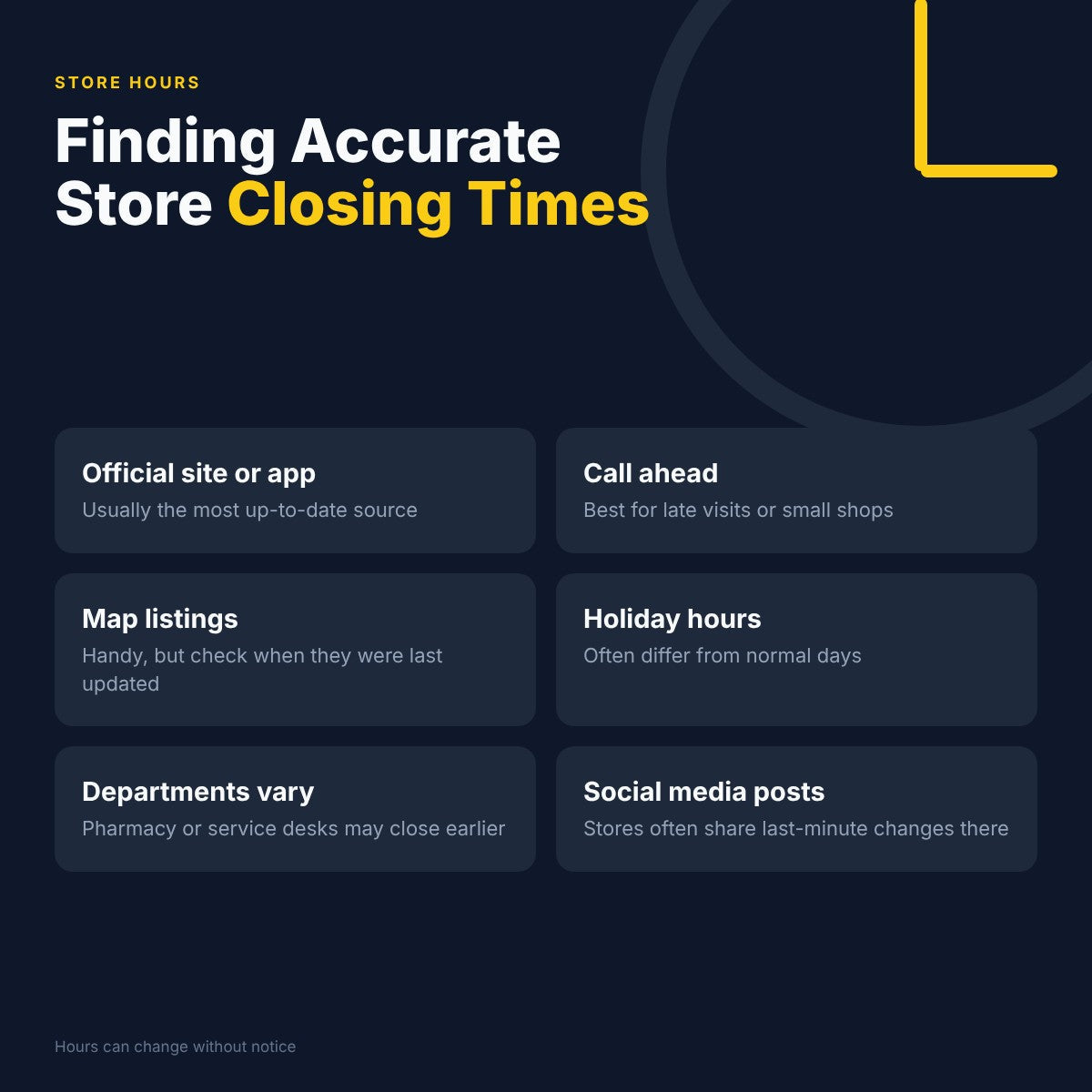 Find Accurate Store Closing Times: Top Tips