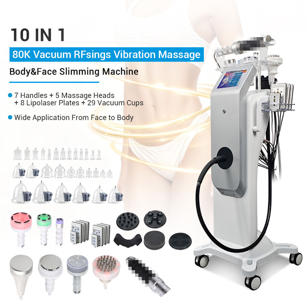 Cavitation RU-628 ダブルヘッド超音波美容器 6 In 1 80k Cavitation Machine With Vacuum Radiofrequency For Body Cont