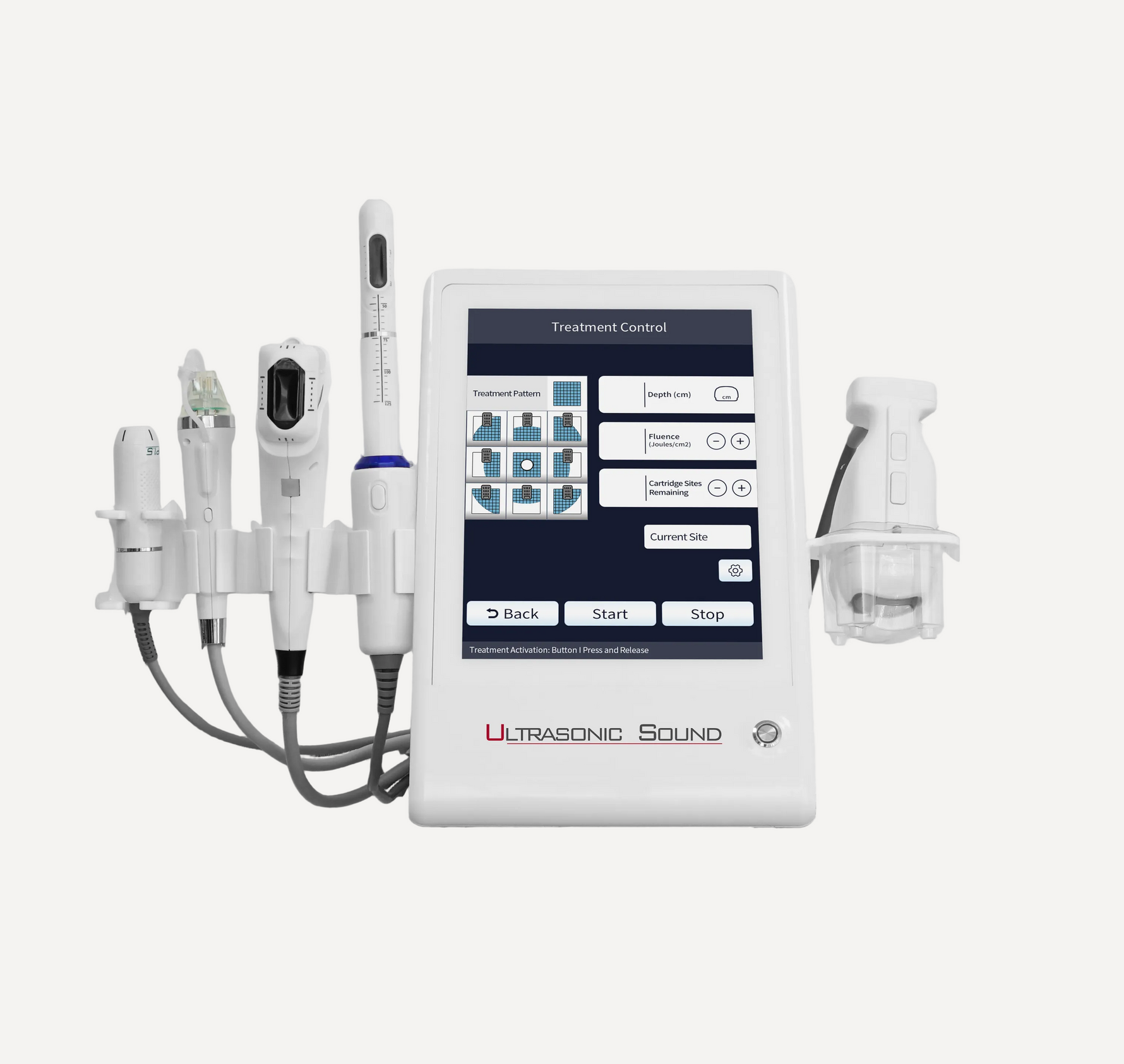 Front view of the 5-in-1 multifunction beauty machine console
