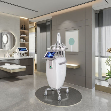 6-in-1 Spiral Cavitation Machine designed for weight loss and slimming, featuring RF and vacuum technology for effective body contouring.