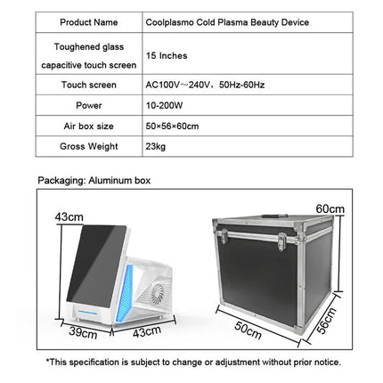 Cold Fusional Plasma Machine for skin tightening, promoting collagen production and improving skin elasticity.