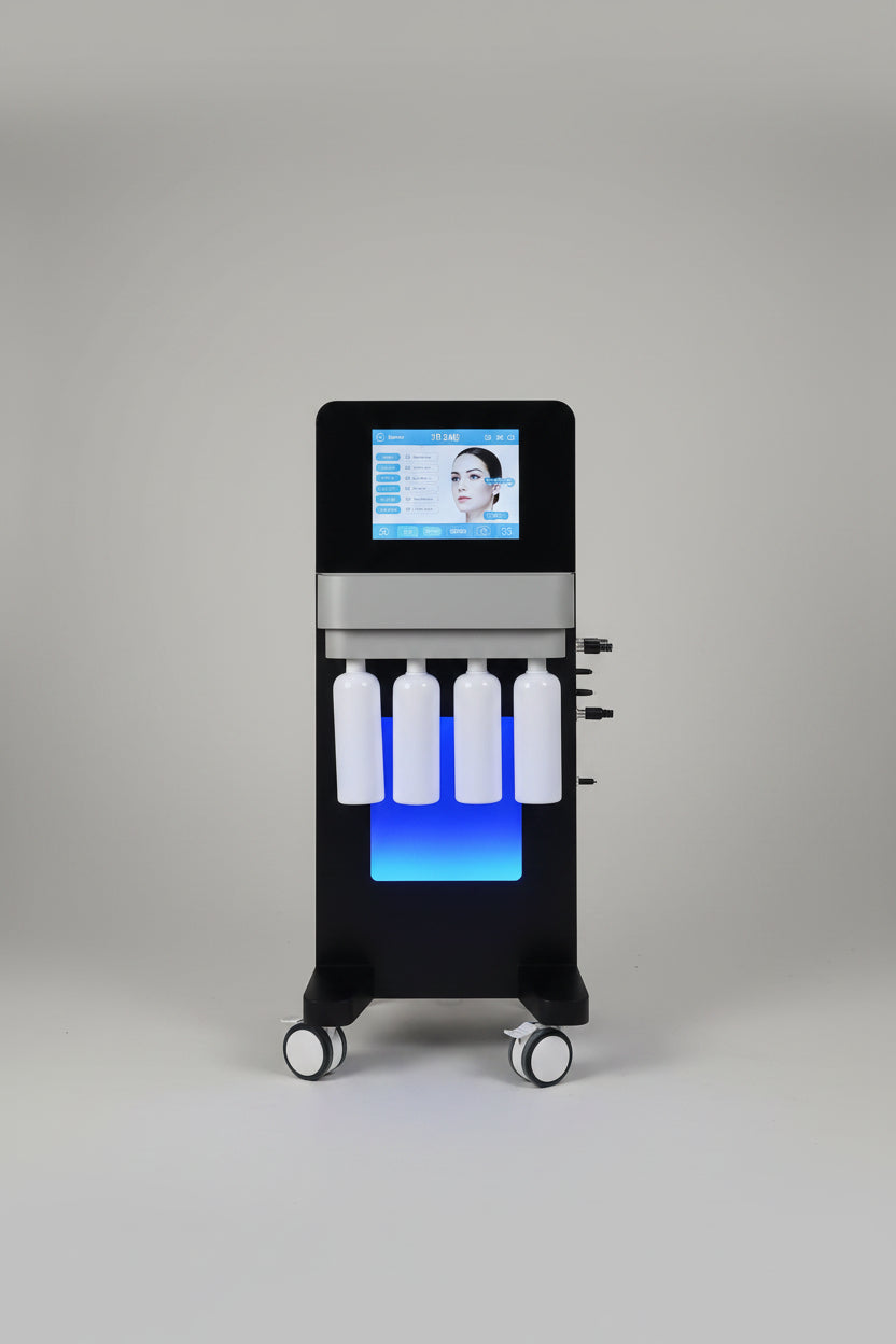 Hydra diamond facial machine with multiple handles for skin care treatment
