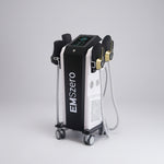 EMSzero aesthetic device designed for body contouring and muscle toning, featuring a compact and modern design with treatment pads for non-invasive fat reduction, placed on a neutral background.
