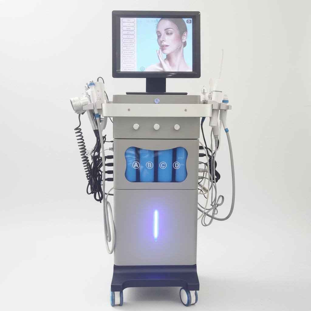 WikBeauty 15 in 1 hydro dermabrasion and skin analyzer machine for professional facial treatments