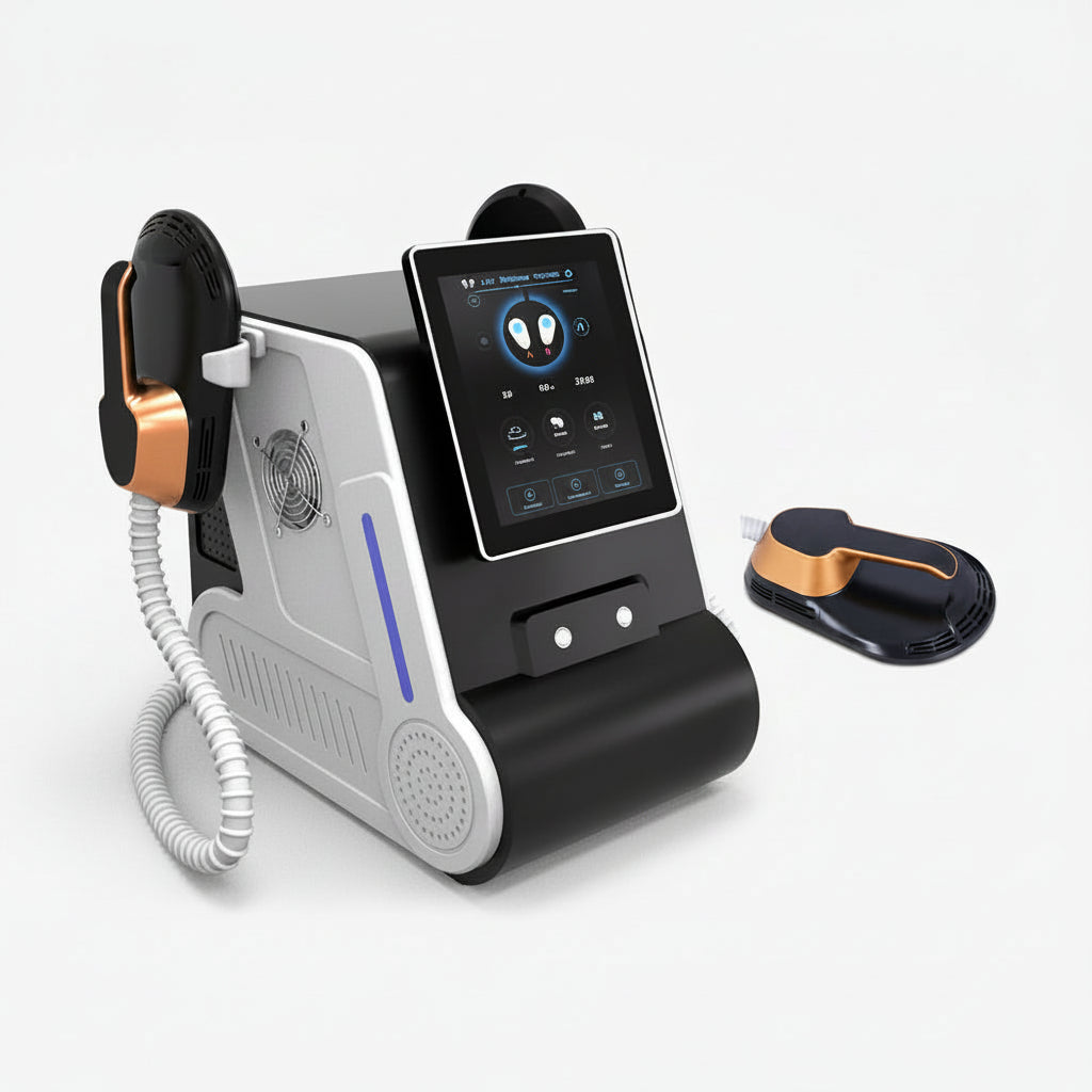 Magnetic body sculpting with EMSlim Gold device, designed for effective fat burning and muscle toning using advanced magnetic technology.