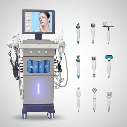 Professional hydro dermabrasion and skin analyzer machine for salon skincare analysis