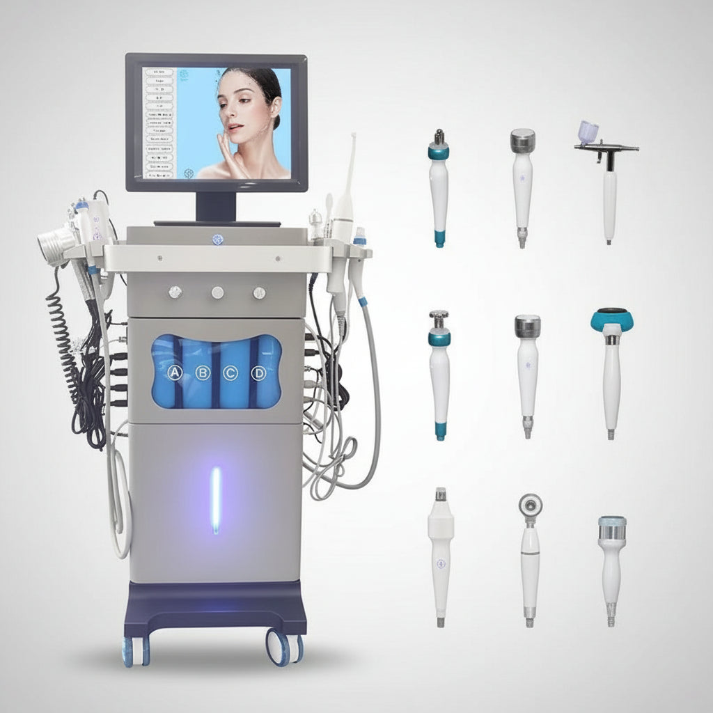 Professional hydro dermabrasion and skin analyzer machine for salon skincare analysis