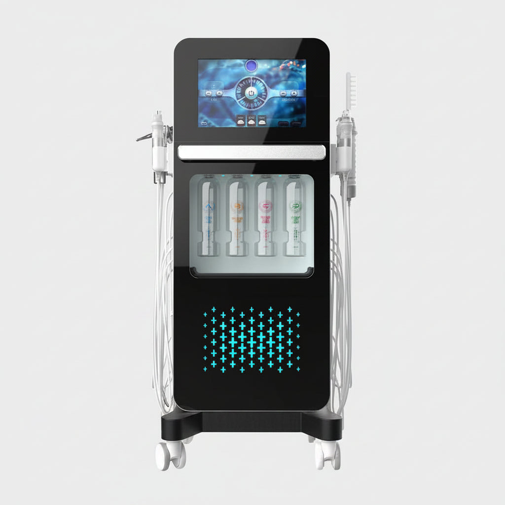 Skin tightening with the 17-in-1 Facial Care Machine, providing professional treatments for firming and rejuvenating the skin.