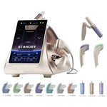 Wikbeauty HIFU 12D technical specifications showing 7 focal depths from 1.5mm to 13mm with probe frequencies, treatment targets, and clinical applications