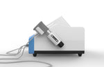 Electromagnetic shockwave handle with 7 different sized treatment heads including 2 ED therapy heads for Dual Wave Mini