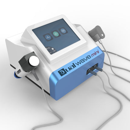 Dual Wave Mini professional electromagnetic and pneumatic shockwave therapy machine front view for ED cellulite and pain relief