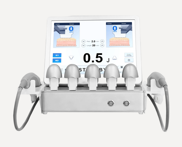 Portable 7D HIFU machine front view with touchscreen console