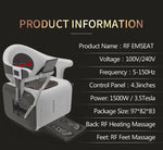 RF pelvic floor machine with heated backrest and foot platform