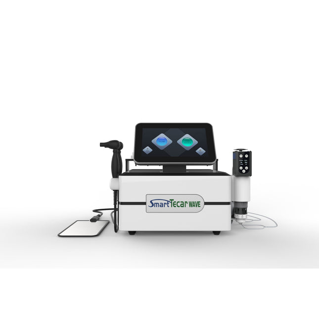 Smart Tecar Wave 3 in 1 Tecar RF EMS and shockwave therapy machine front view for physiotherapy and pain relief