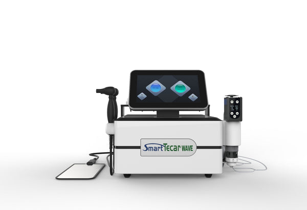 Smart Tecar Wave 3 in 1 Tecar RF EMS and shockwave therapy machine front view for physiotherapy and pain relief
