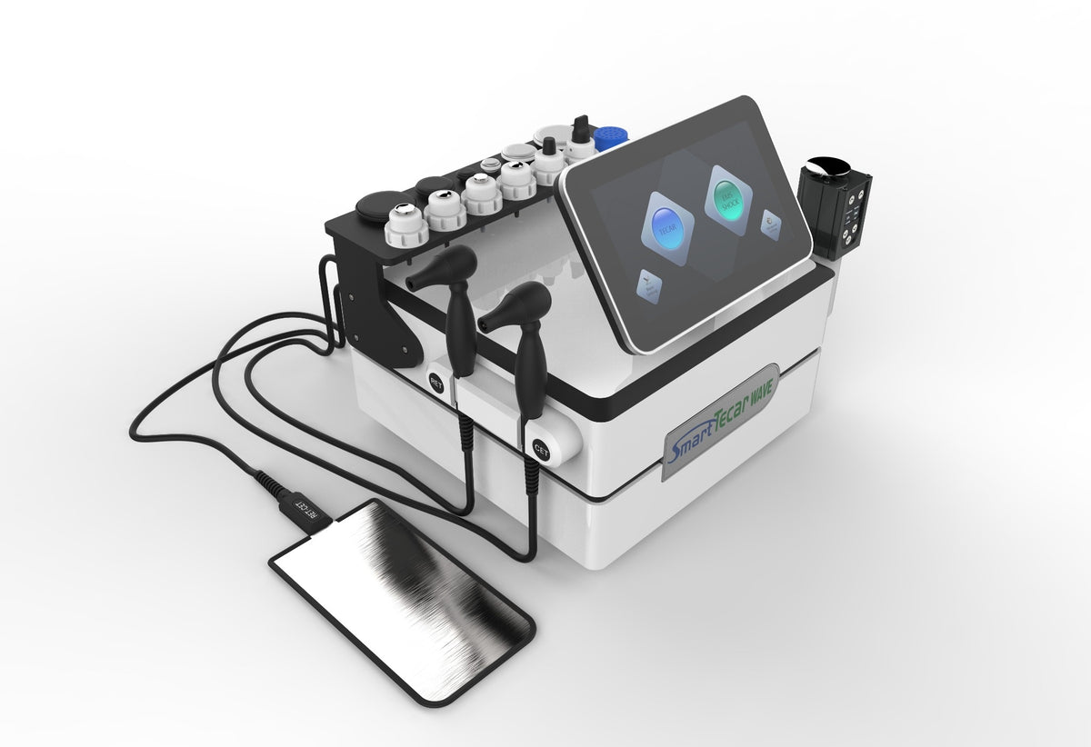Smart Tecar Wave RET and CET Tecar RF handles with 20mm 40mm 60mm interchangeable tips for deep and superficial tissue therapy
