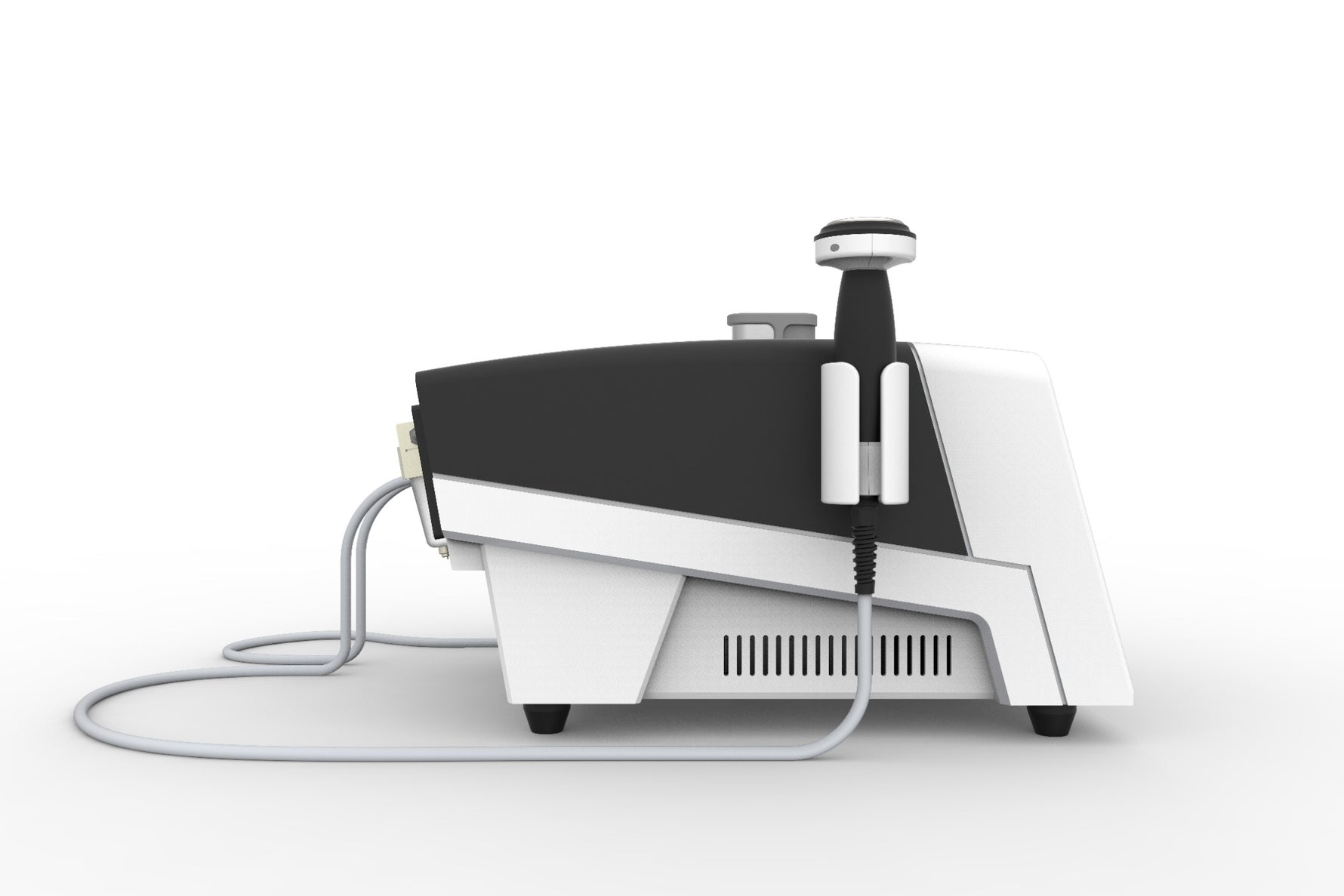 Ultrashock Master pneumatic shockwave handle with 12 interchangeable treatment heads for physiotherapy and pain relief