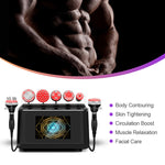 Wikbeauty 7-in-1 40K cavitation vacuum RF body sculpting machine with touchscreen and seven treatment handpieces for professional salon use.